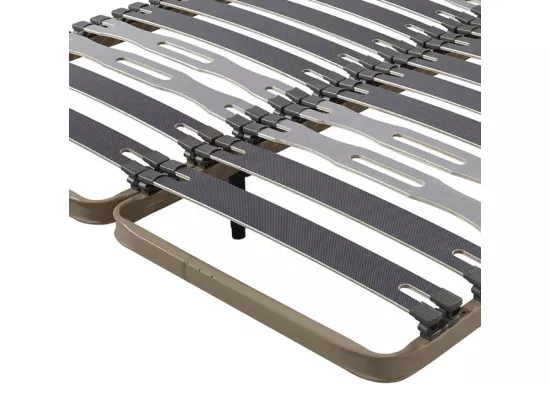 Sommier à lattes + pieds 2x80x200 C413 - 26 lattes bois - Fabrication française