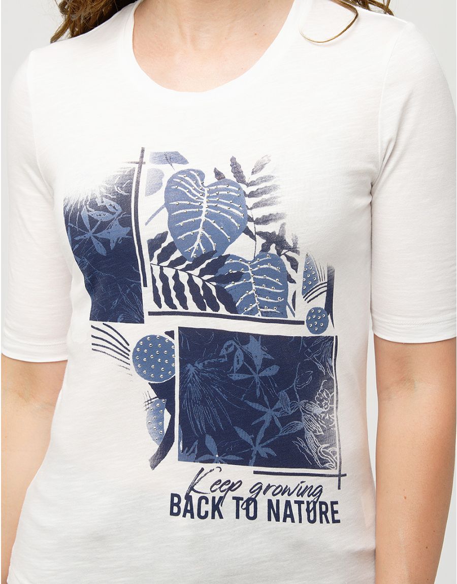 T-shirt coton écru dessin