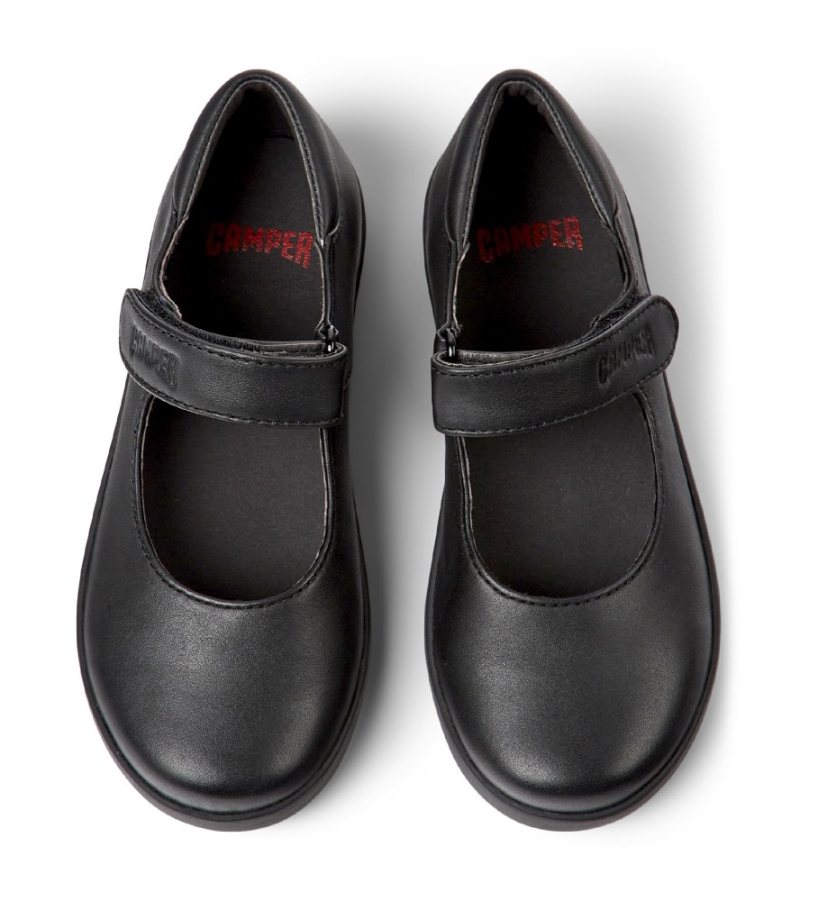 Sapatilhas de Ballet Camper Spiral Comet em Couro Preto