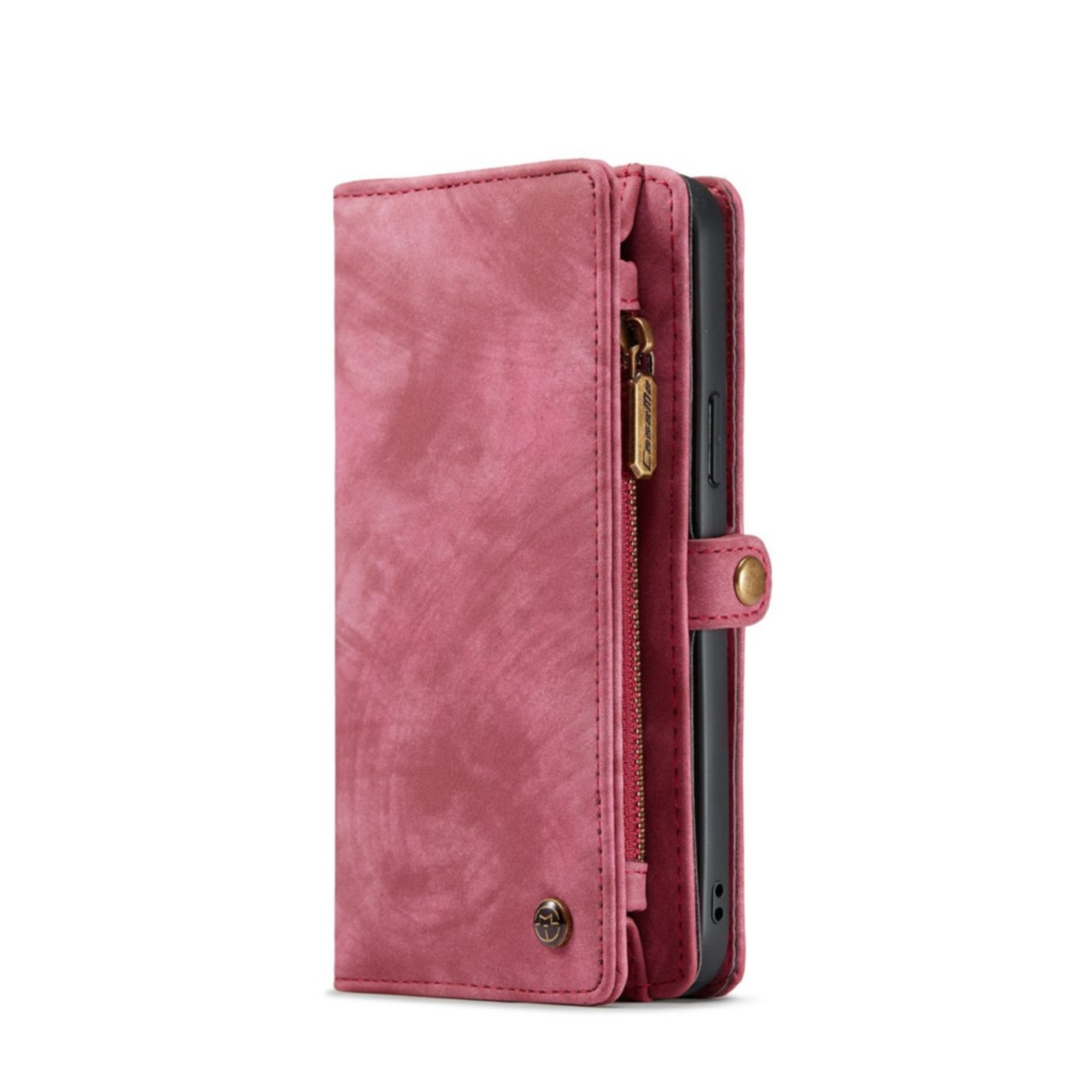 iPhone 13 Pro 2in1 Leder Tasche   Magnet Hardcase Karten Etui - Rot