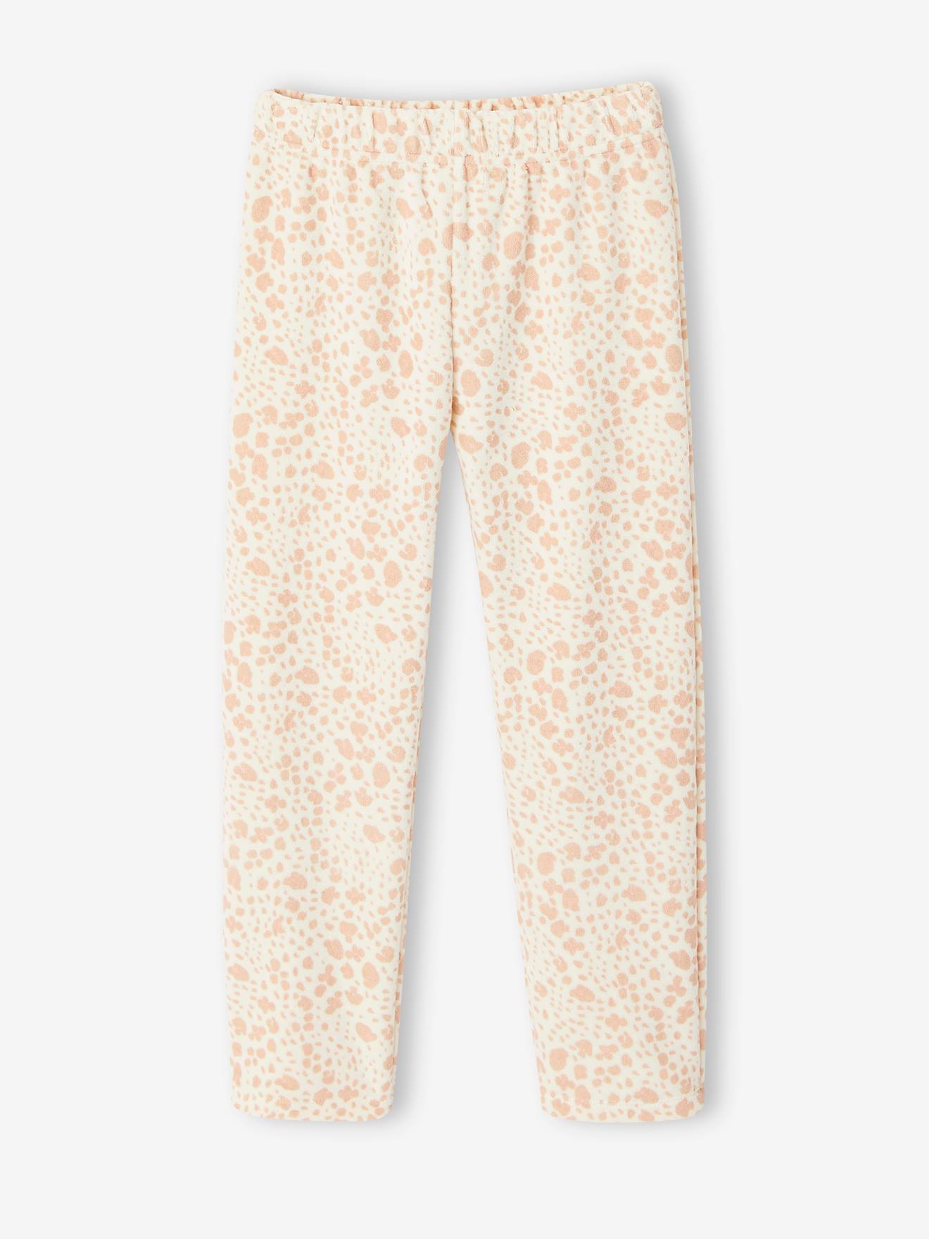 Pijama de veludo rosa com estampa 