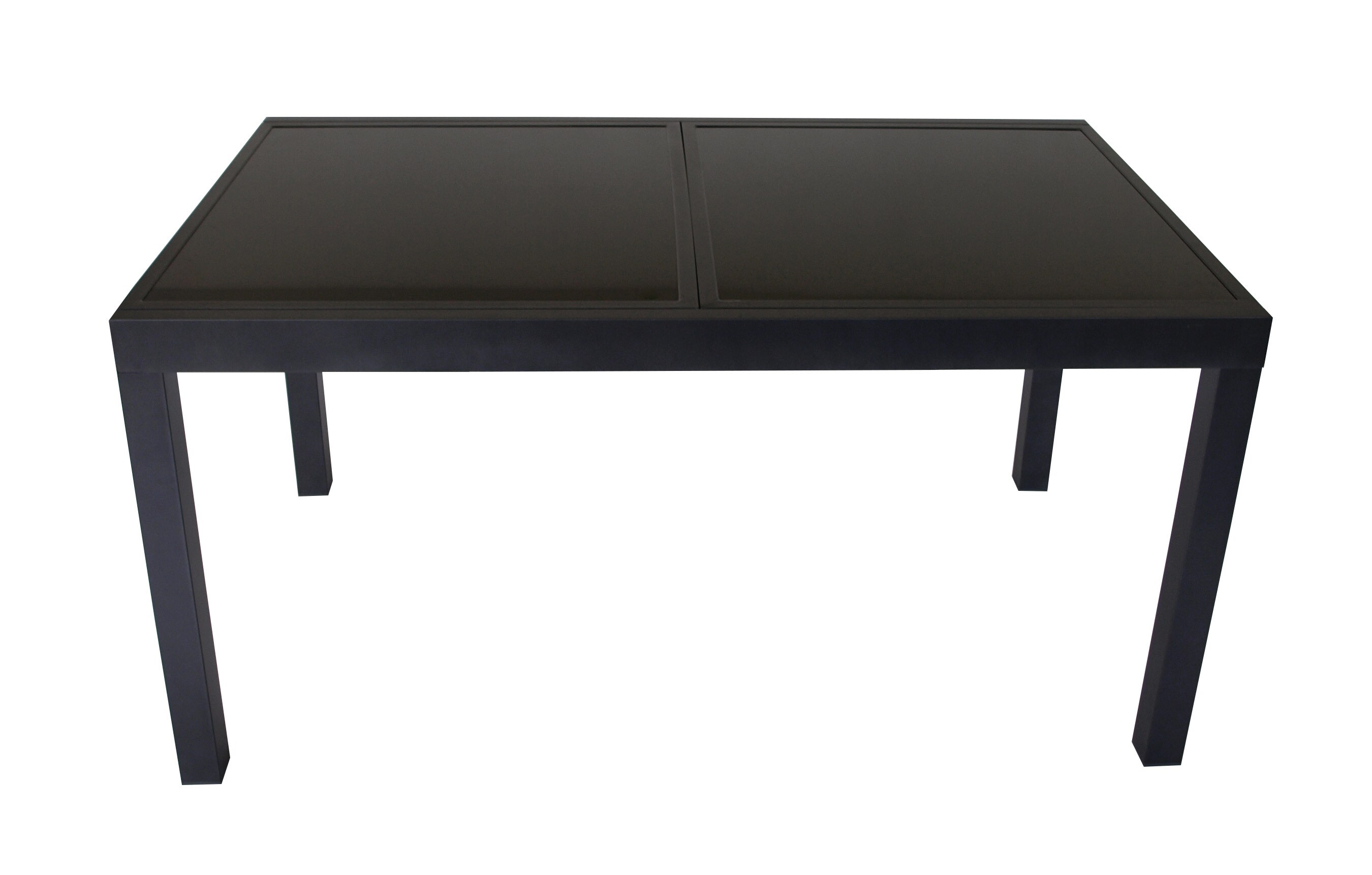 DEGAMO Ausziehtisch TORINO 180/240x100cm, Aluminium + Glas schwarz