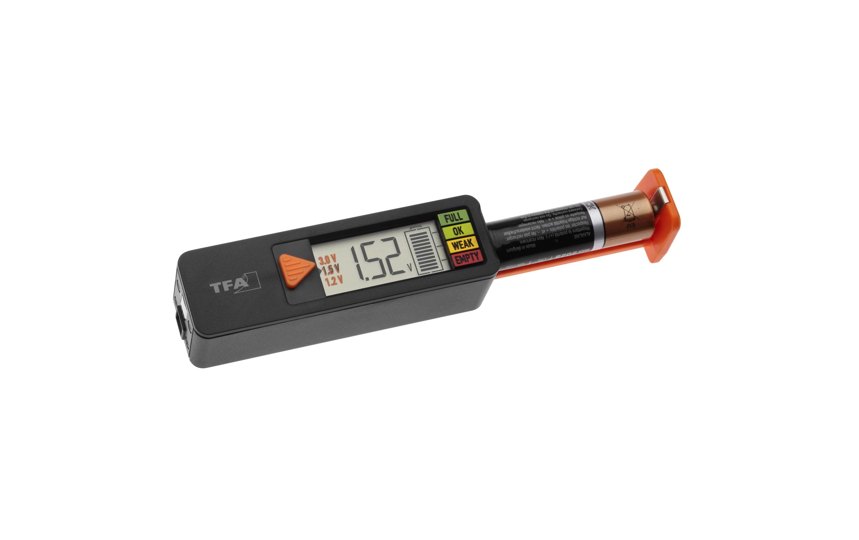 Batterietester BatteryCheck FE-TFAPrüfgerät für den Ladezustand von Batterien
