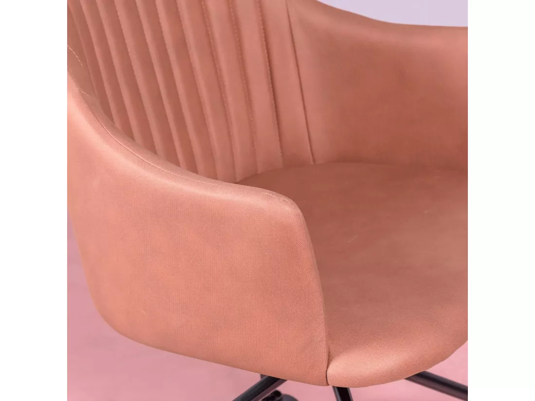 Chaise de bureau rembourrée en tissu vintage - Skyline - Orange