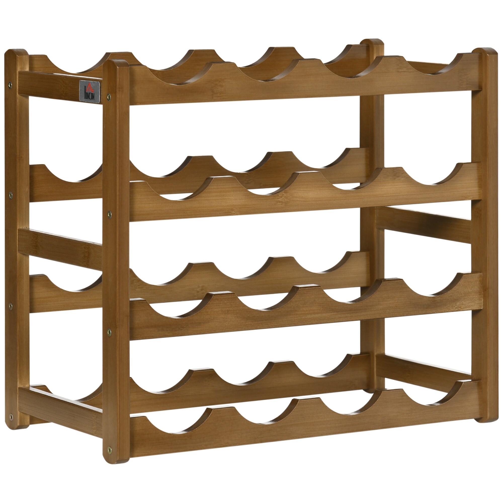 HOMCOM Weinregal mit großem Stauraum natur 43L x 23,5B x 38H cm