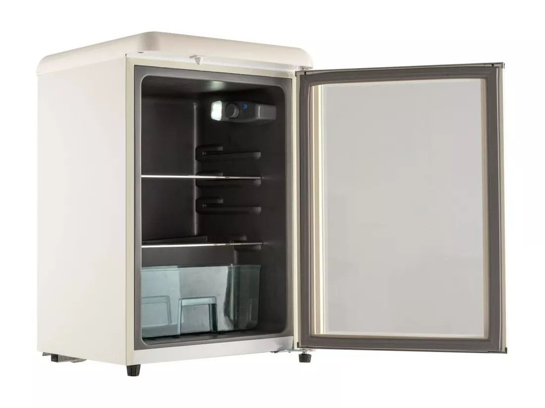 Mini Réfrigérateur 78L, avec porte en verre et LED, étagères réglables, 7 Niveau température 2-12℃, 82kWh/an, 47x47x70cm