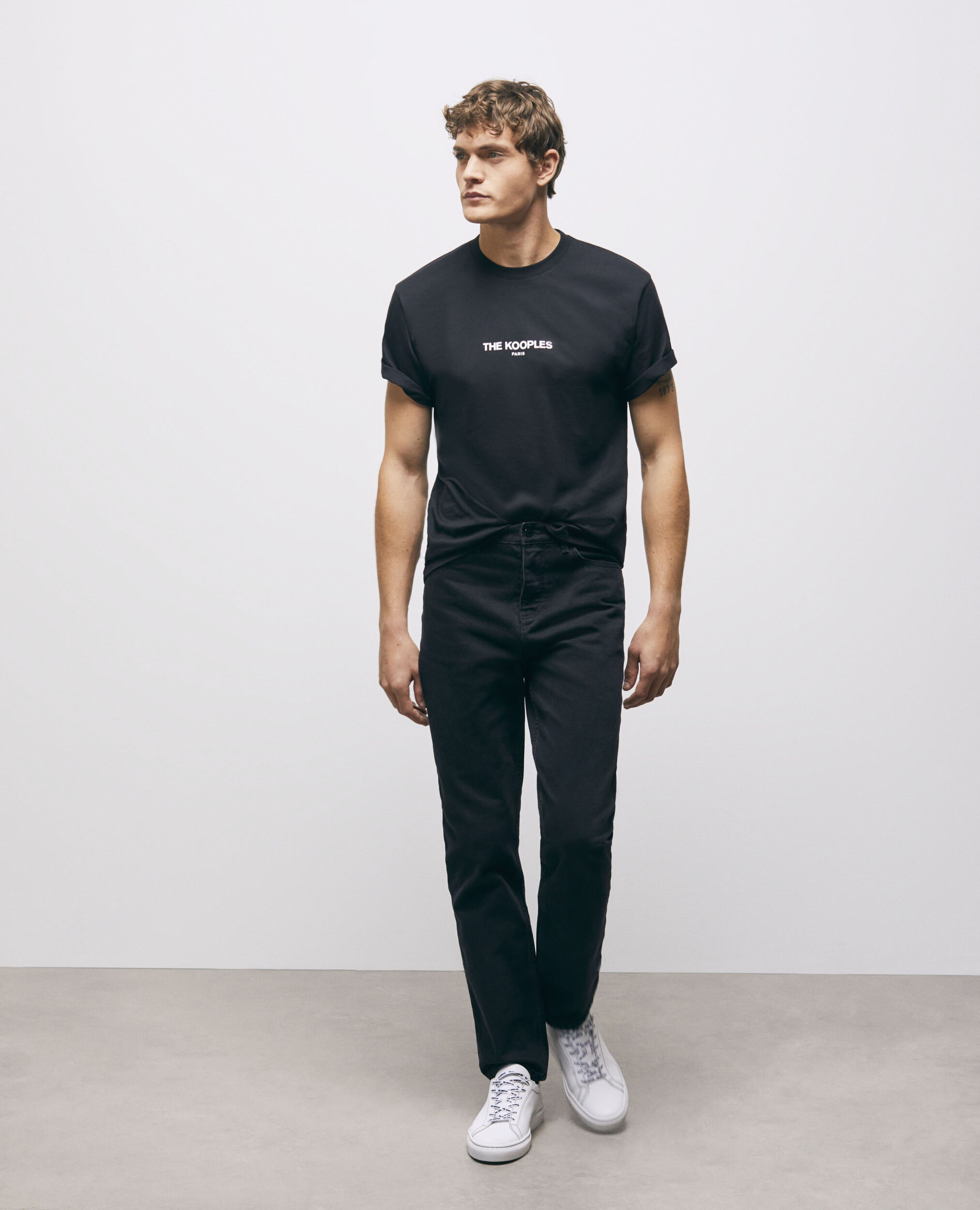 T-shirt noir coton imprimé