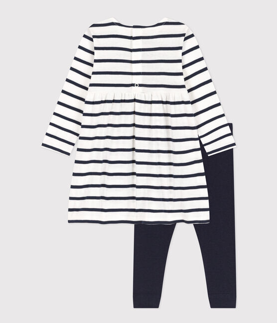 Ensemble robe marinière en coton bébé