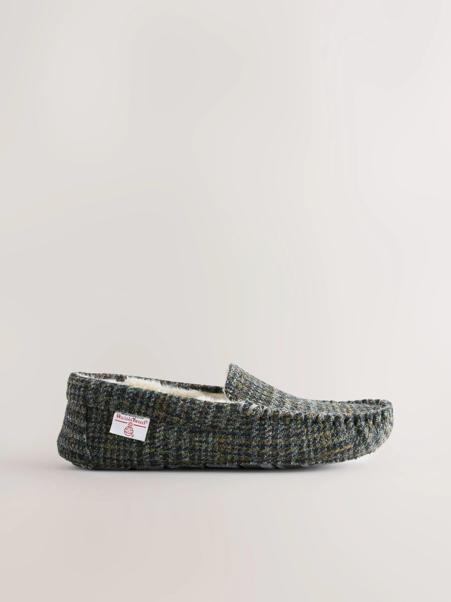 Marineblauw - Signature Harris Tweed Moccasin Slippers