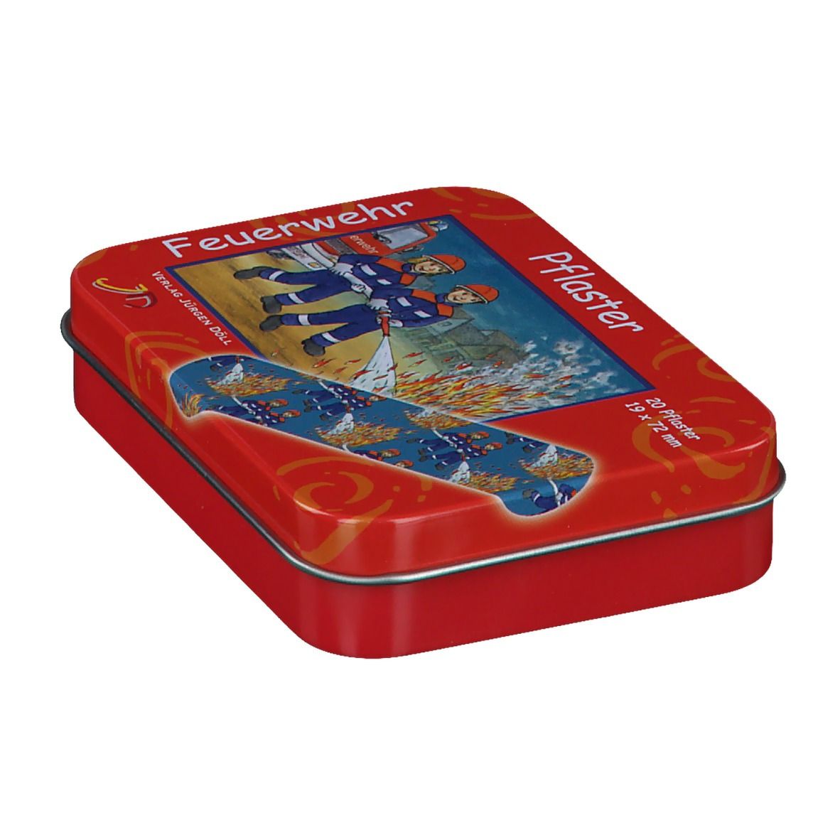 Feuerwehrpflaster 19 x 72 mm in Sammeldose