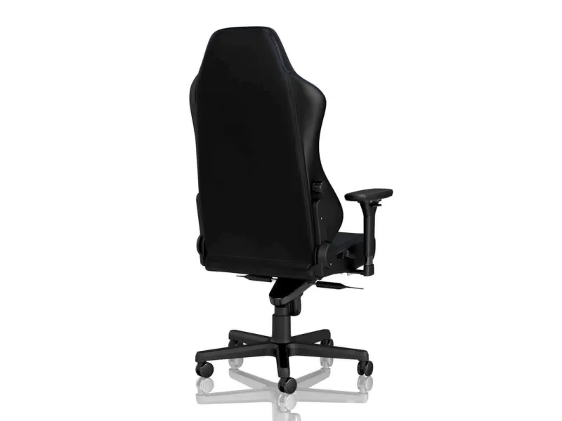 Noblechairs Hero - Stol - ergonomisk - armstøtter - T-formet - vippe - drejeled - aluminium, polyurethan, stål, memory foam, polyuretan vegan falsk læder - sort, blå