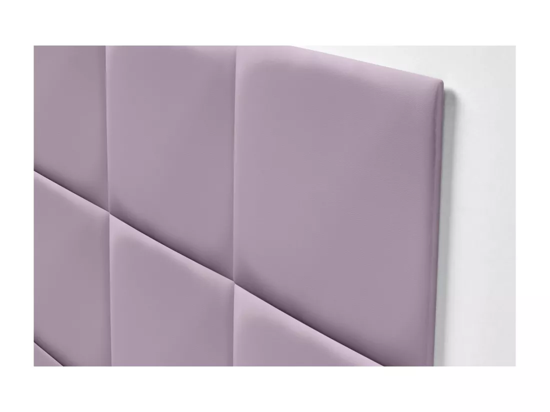 DHOME Tête de lit capitonnée en similicuir de qualité supérieure composée de panneaux autocollants interchangeables (lilas, 220 cm)
