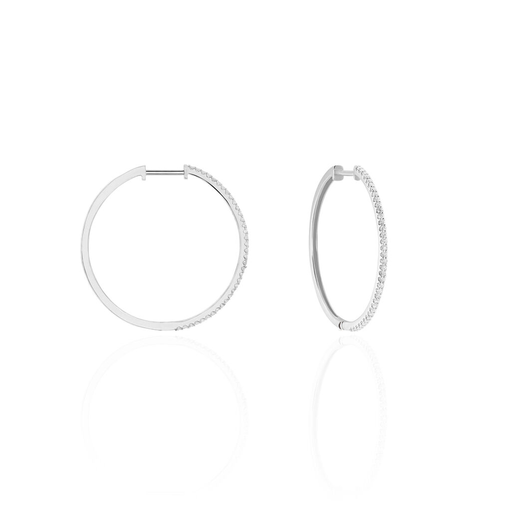 Créoles Aryanna Rondes Or Blanc Diamant