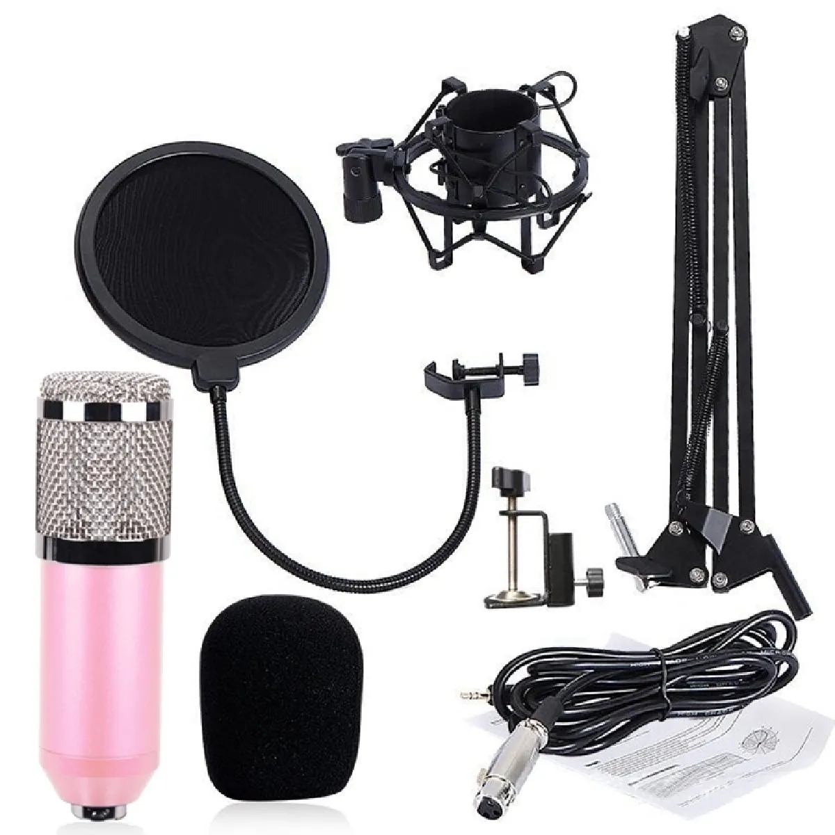 Wewoo Mic Kit avec bras de ciseaux - Rose