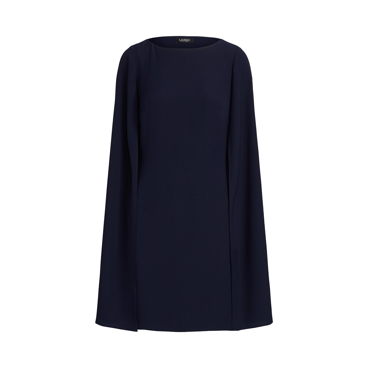 LAUREN RALPH LAUREN<br>Vestido curto de coquetel com decote canoa e capa PETRA.
