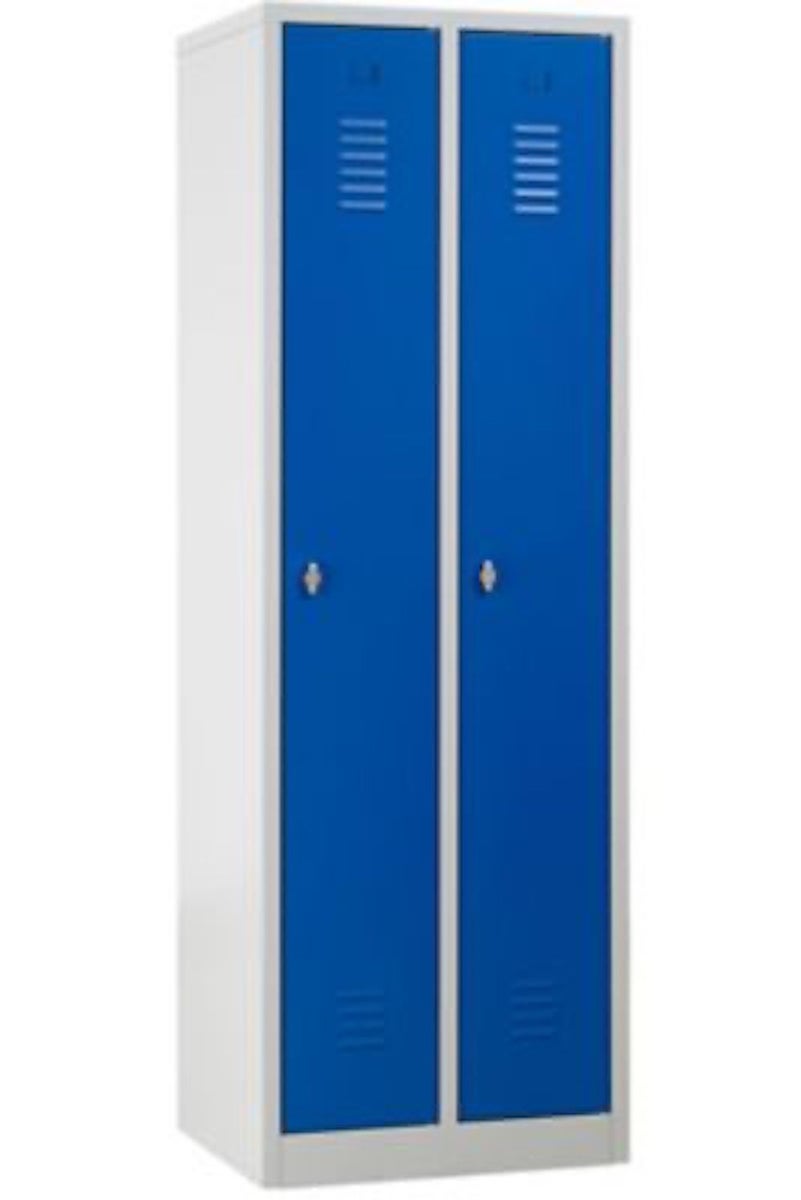PROREGAL Garderobekast Camel 2 compartimenten HxBxD 180 x 60 x 50 cm Hangslot Grijsblauw