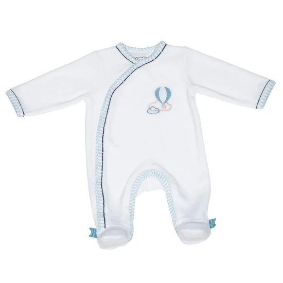 Lazare pyjama velours   Blanc/Bleu Ciel        Naissance   de               Sauthon Baby's Sweet Home
