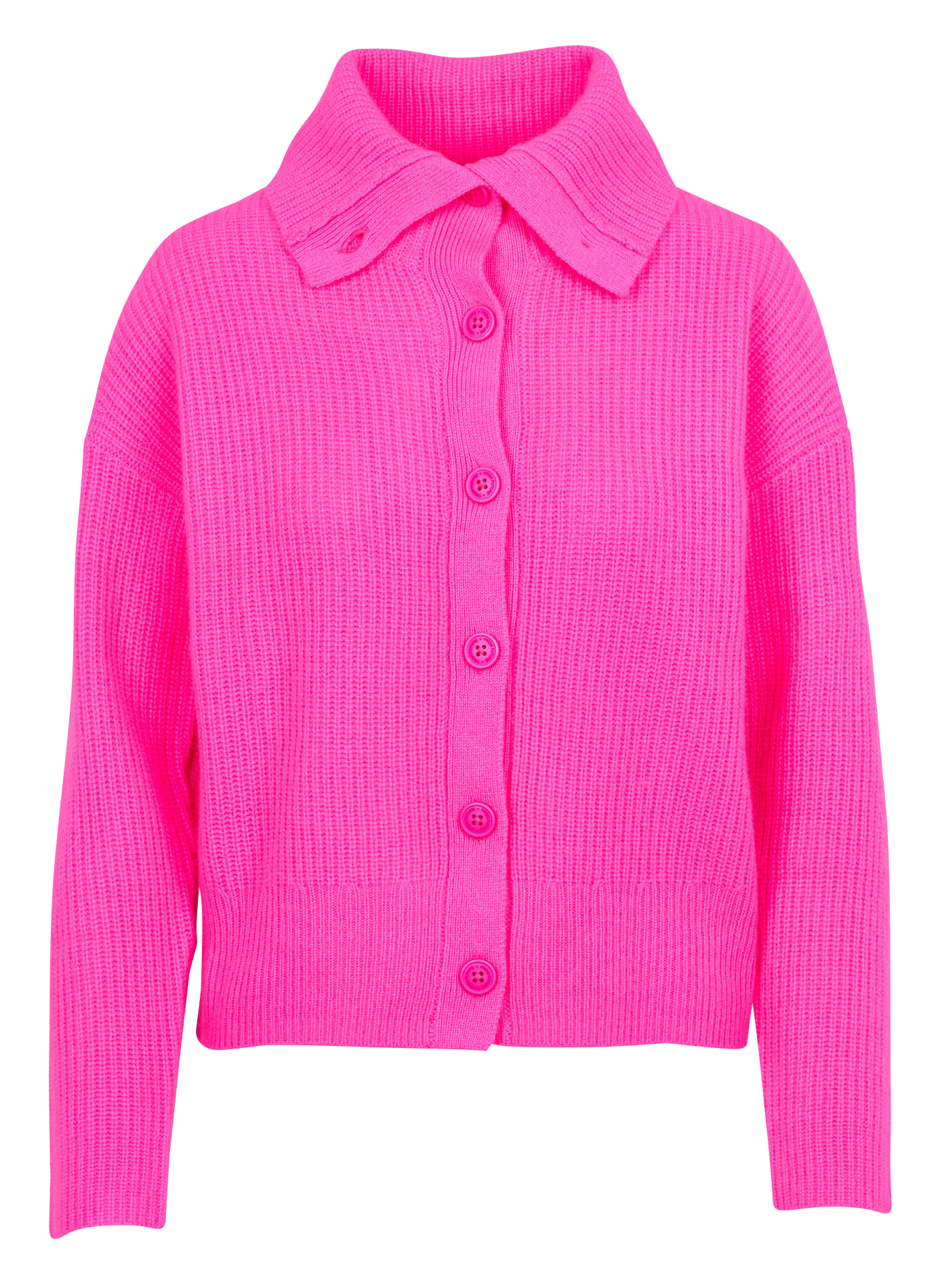 Cardigan col montant en cachemire| Rose