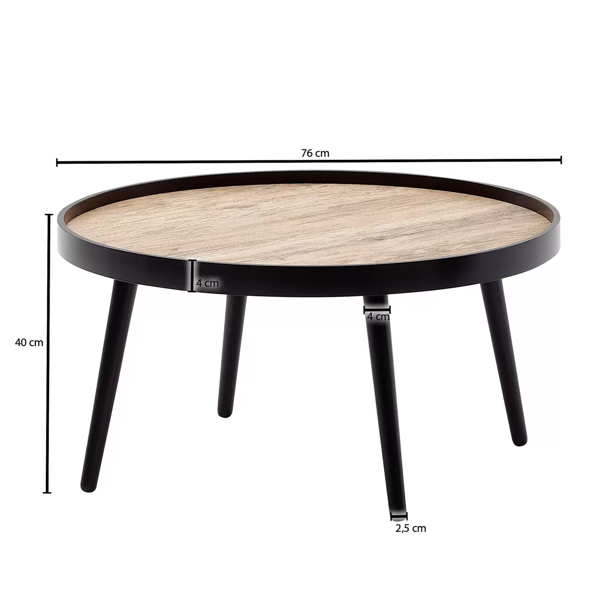 Couchtisch Valance braun,schwarz