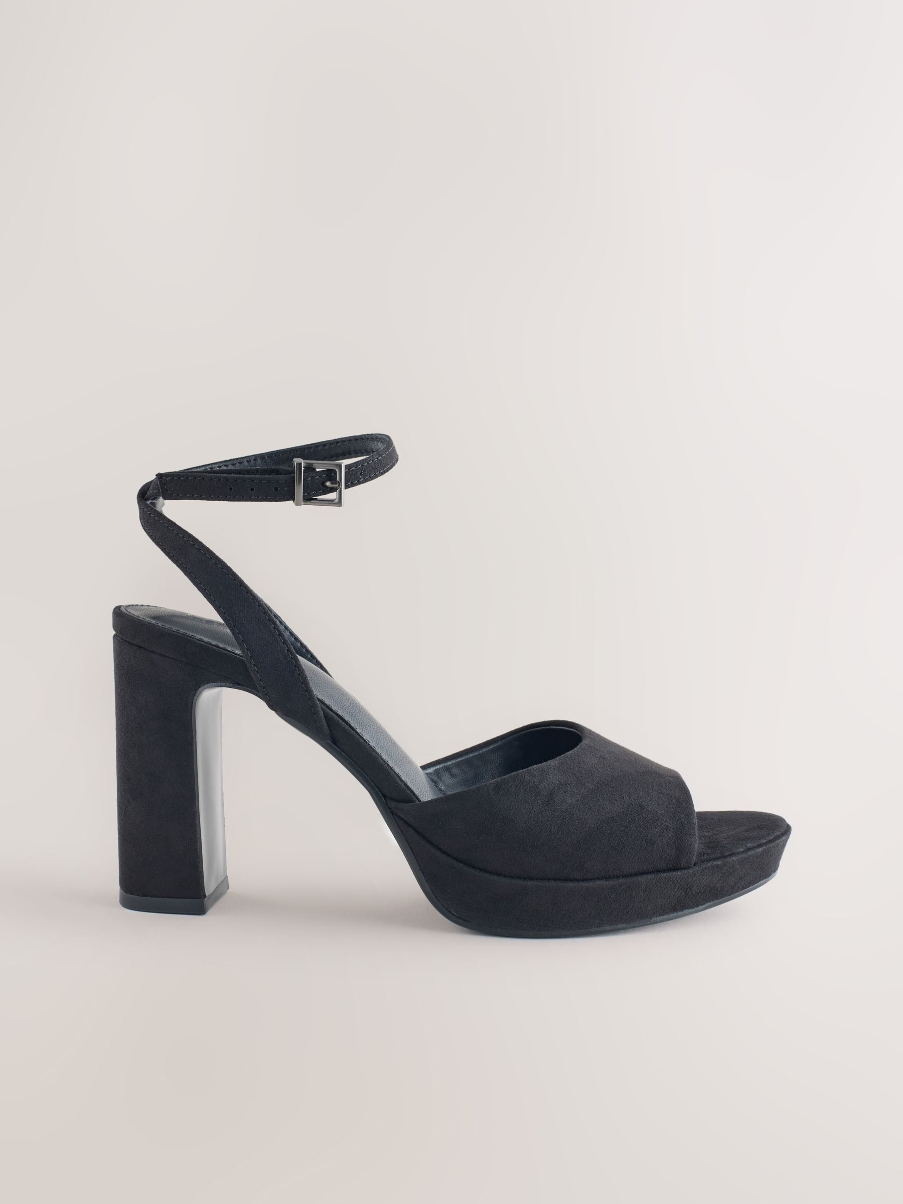 Zwart - Forever Comfort® Round Toe Platform Heeled Sandals