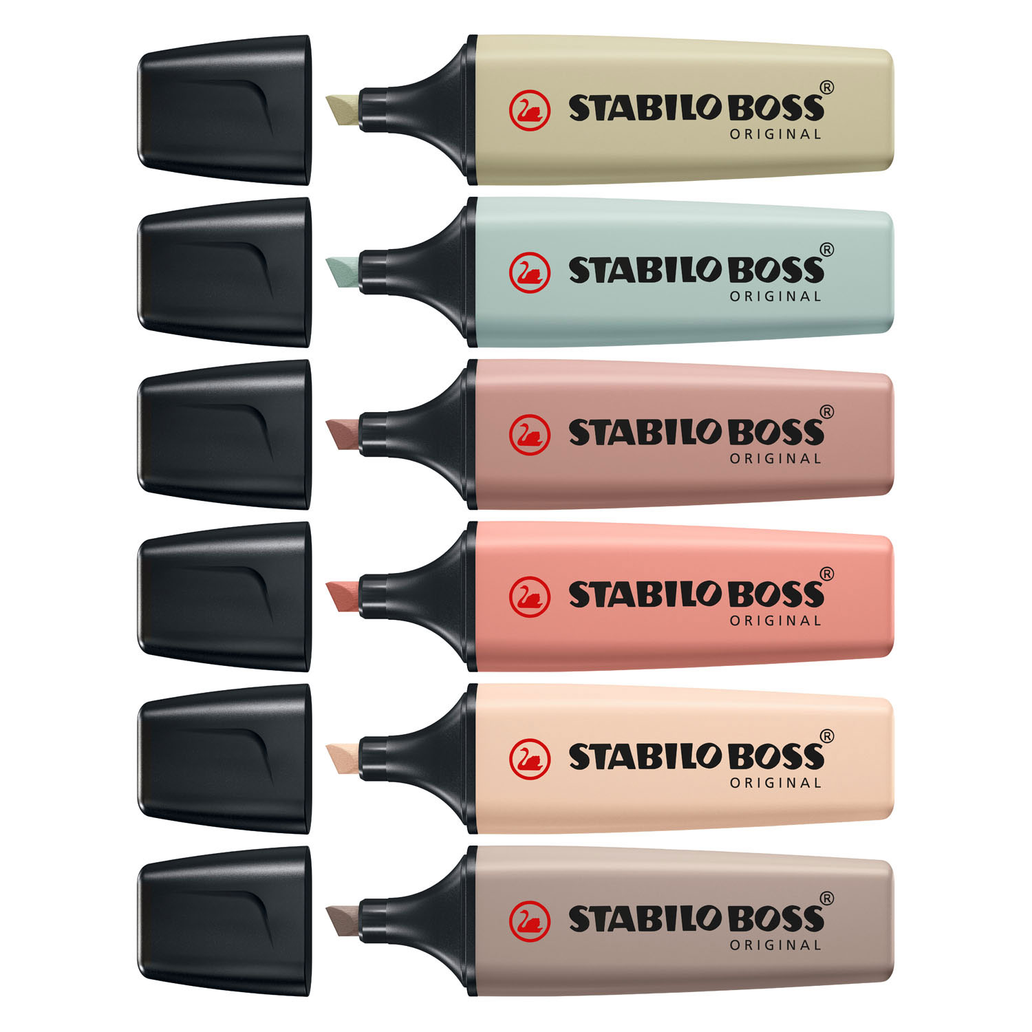 STABILO BOSS ORIGINAL - Markeerstift - Set 6 Stuks - NatureColors