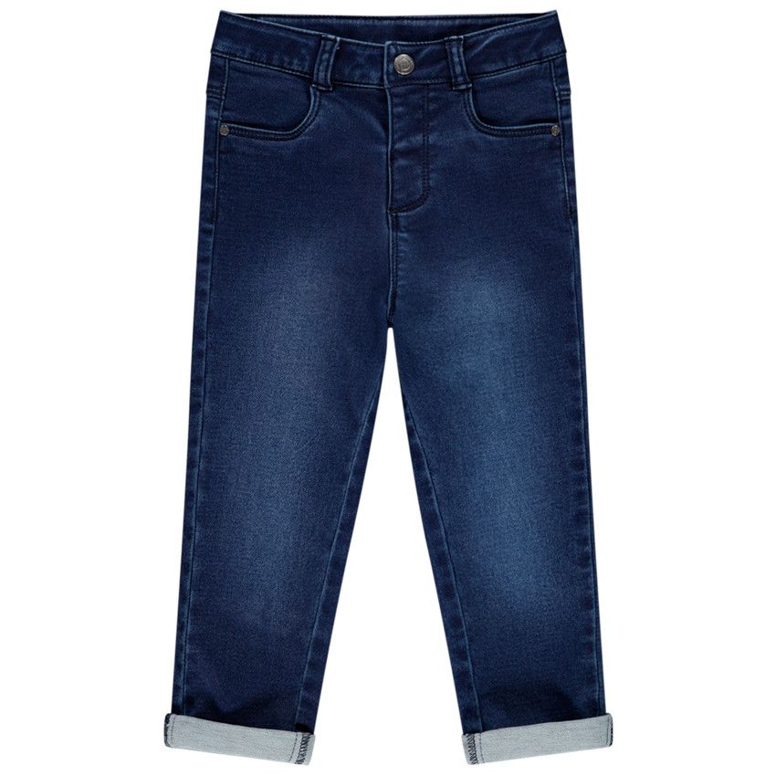 Jean effet délavé pour enfant fille - Bleu moyen