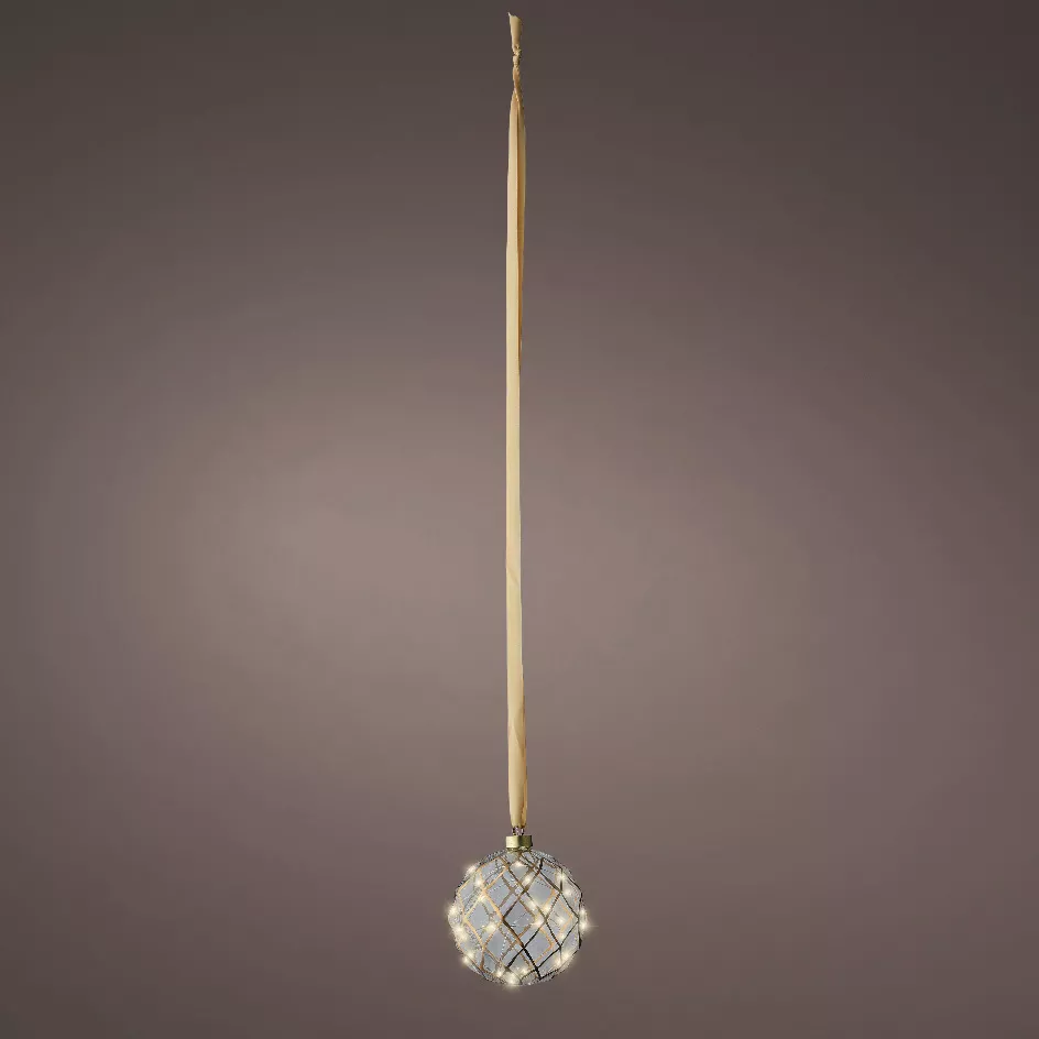 Suspension lumineuse à piles 30 LED (D14 cm) Vintage Or/blanc chaud