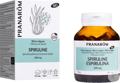 Pranarôm Micro-Algues Spiruline 500mg Bio 150 Comprimés