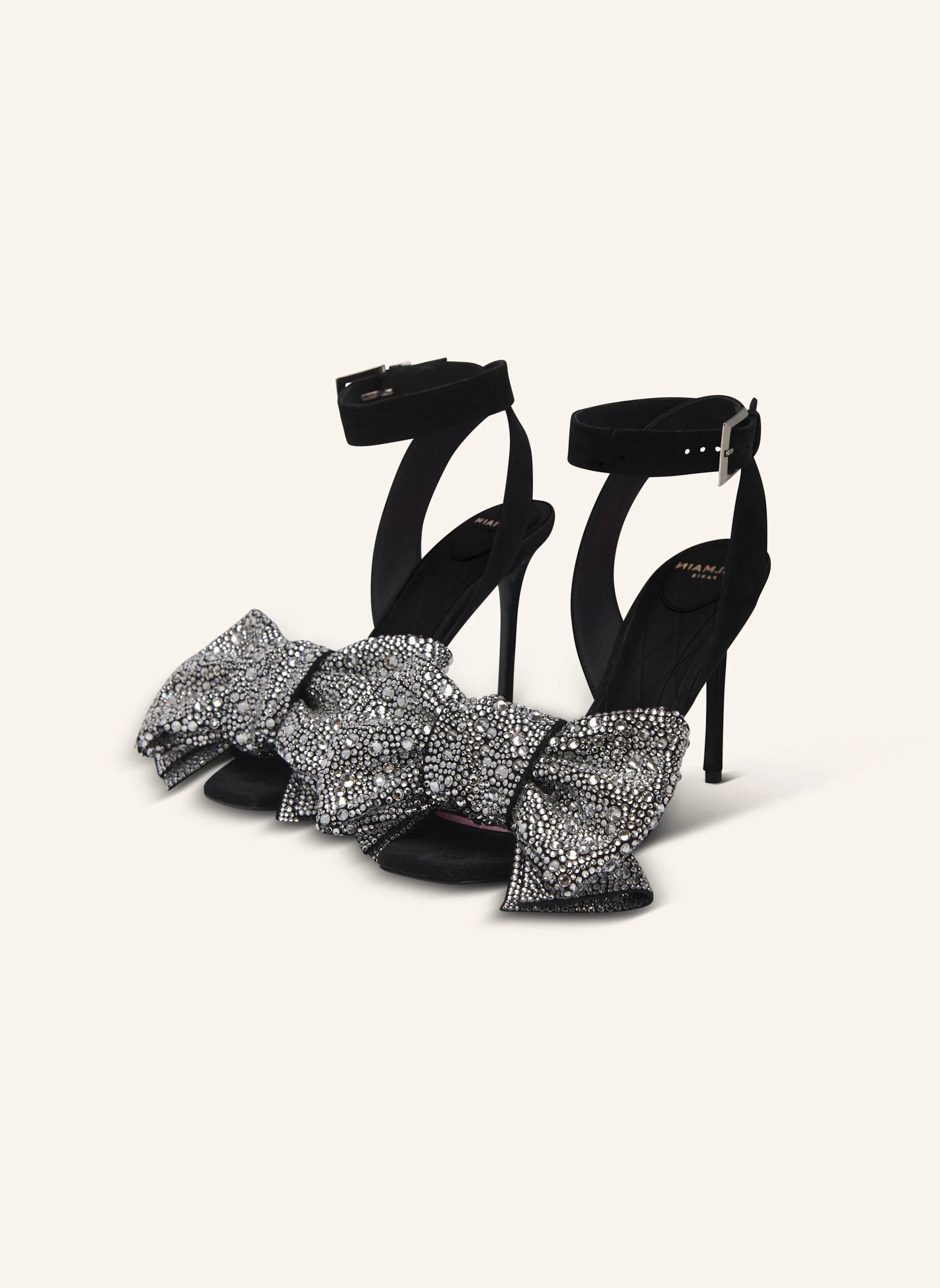 BALMAIN Sandalen Ruby mit Strass-Schleifen aus Wildleder