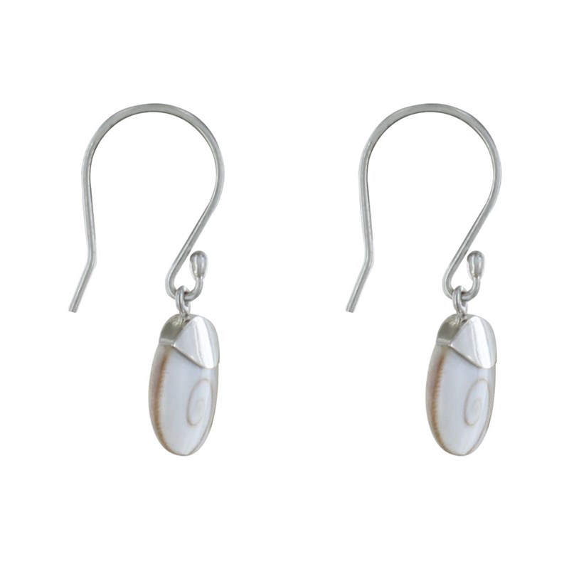 Boucles d'Oreilles Argent Oeil de Ste Lucie Rond