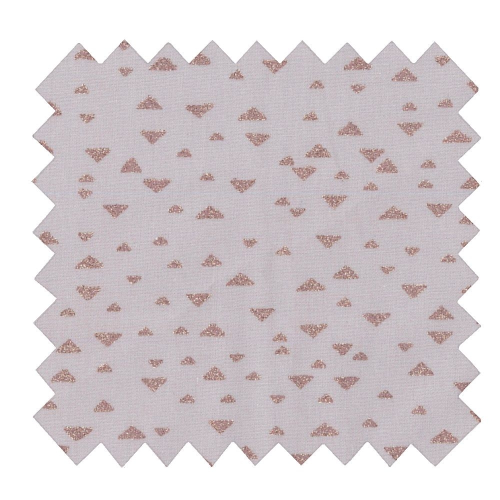 Tissu Coton Au Mètre Triangle Cuivré Gris