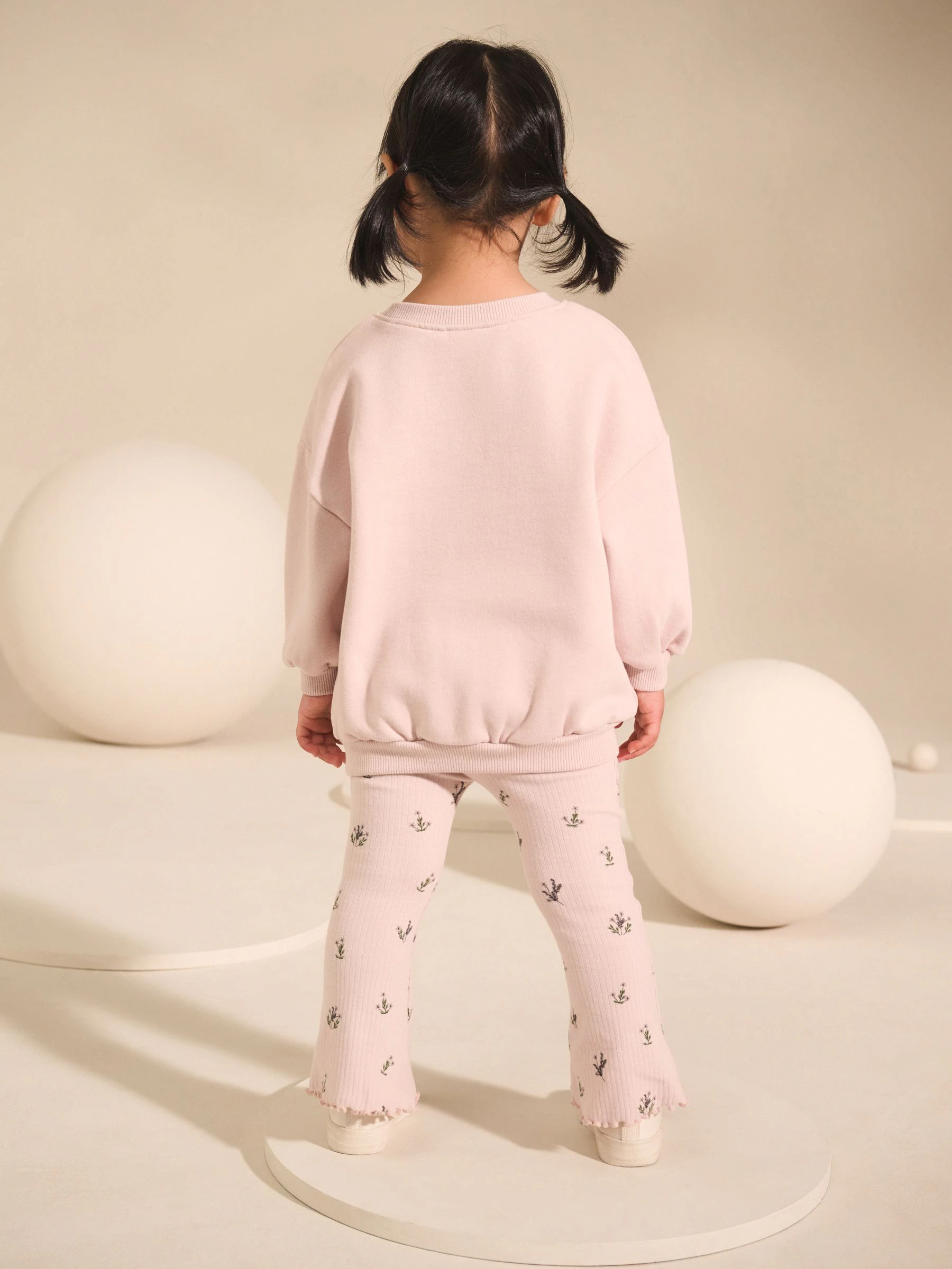 Lichtroze fee - Set van sweatshirt en uitlopende legging (3mnd -7jr)