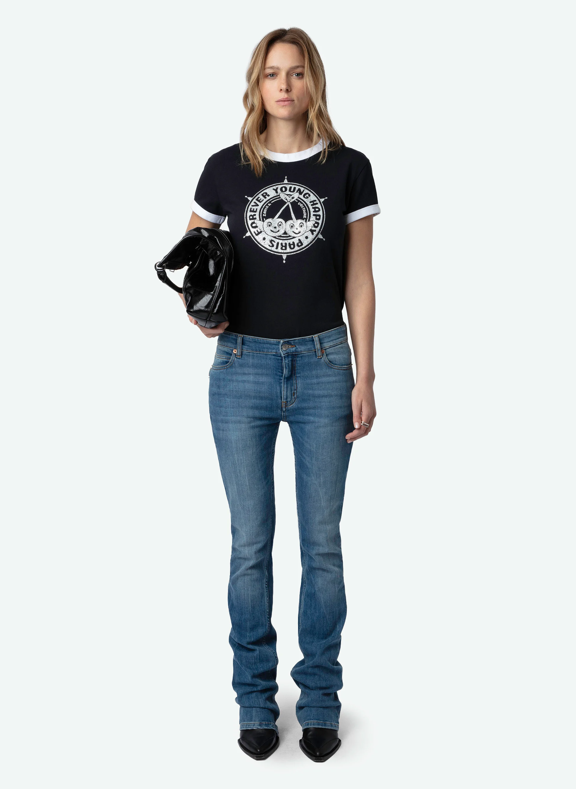 WALK - Tee-shirt manches courtes imprimé en coton bio | Noir