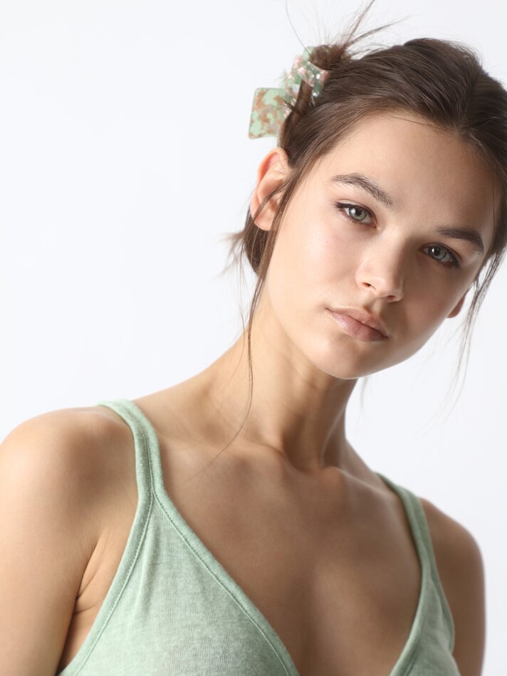 Vestido de alças finas com decote cruzado - Verde Escuro