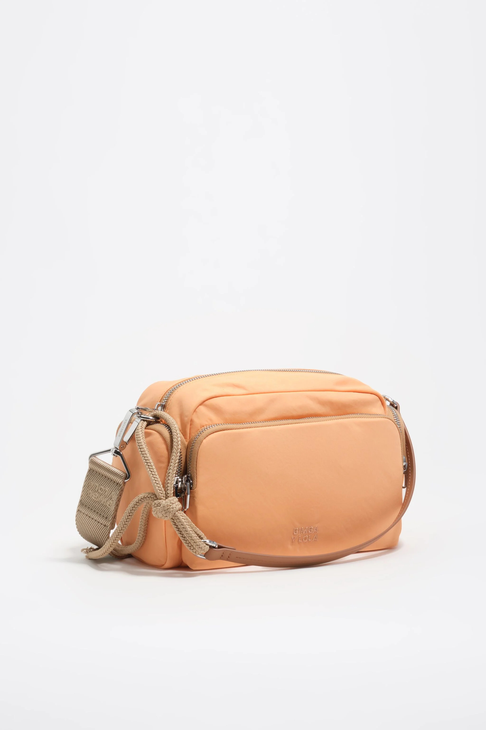 Bolsa de bolso média em náilon cor sorvete laranja
