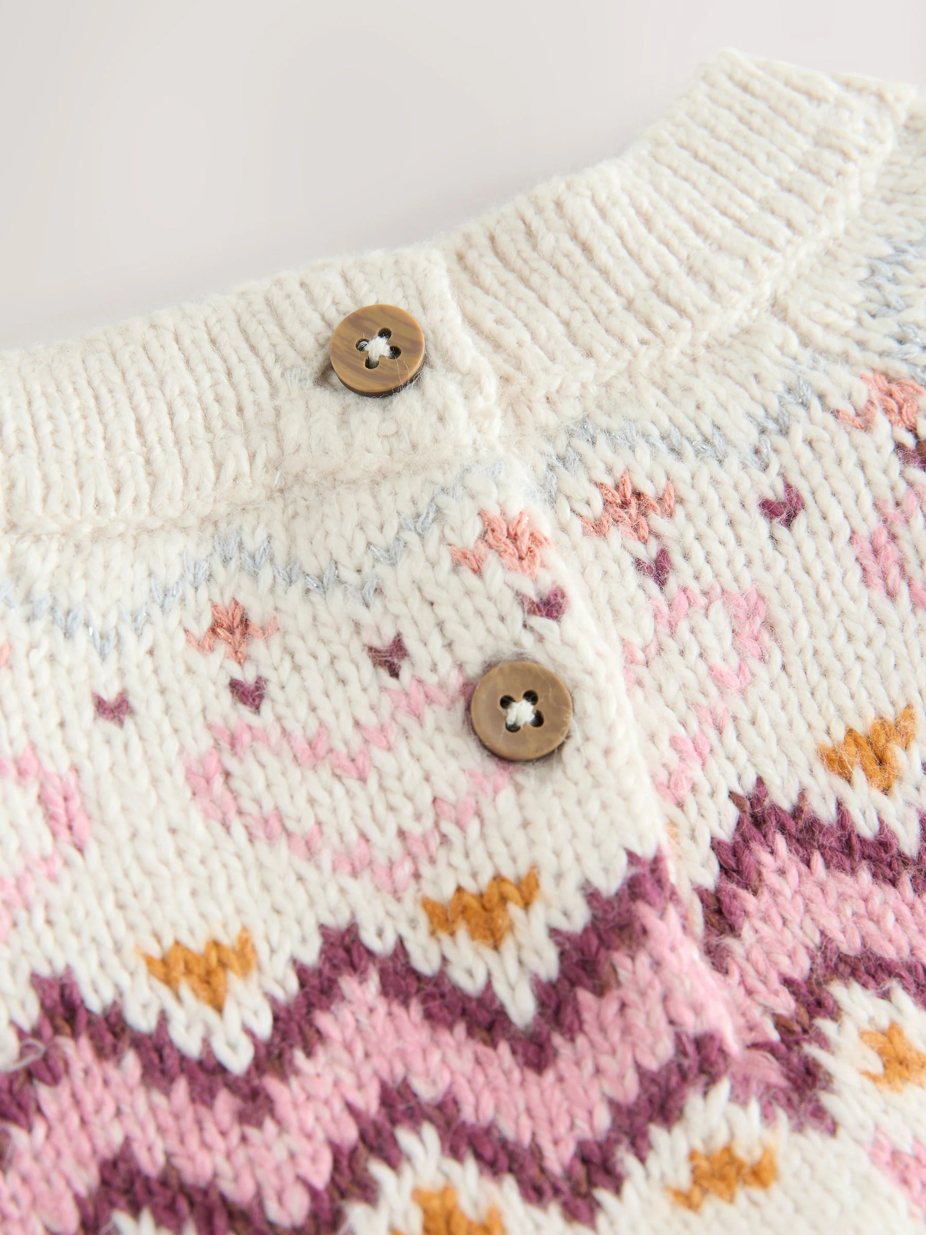Ecru - Fair Isle-kersttrui (3mnd-7jr)