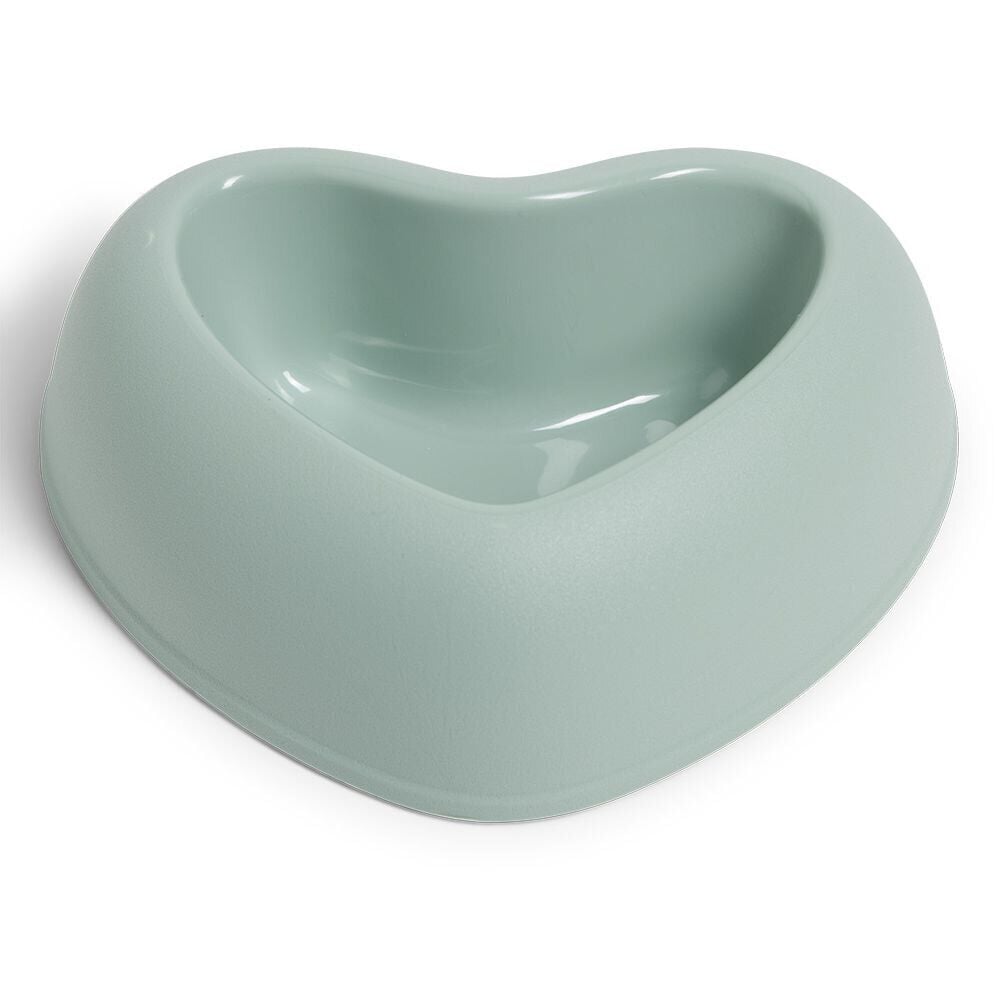 Gamelle antidérapante forme coeur plastique 18x15x5,5cm - 2 coloris