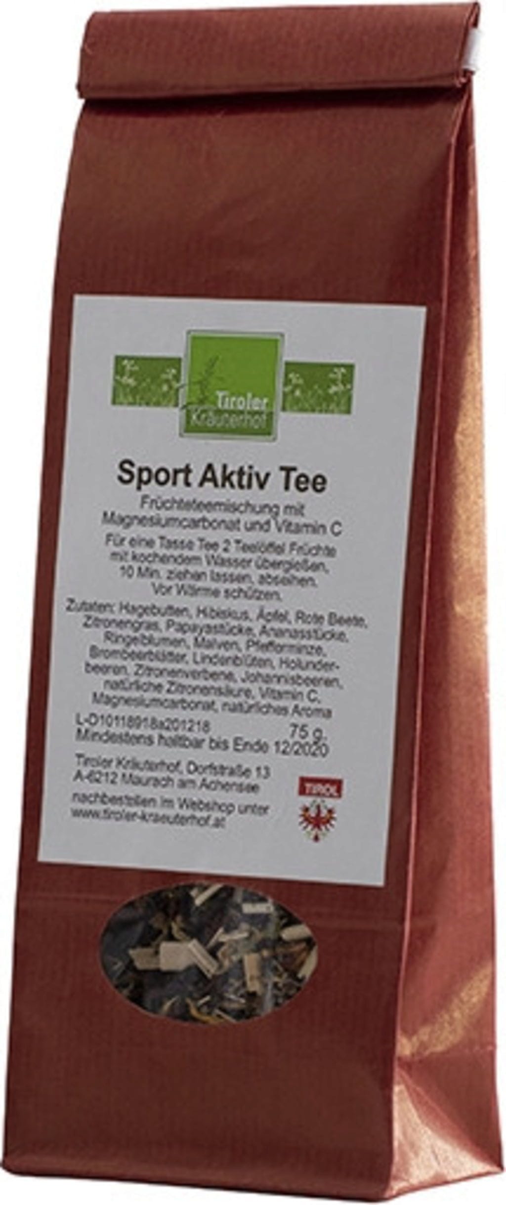 Tiroler Kräuterhof  Sport Aktiv Tee, 75 g
