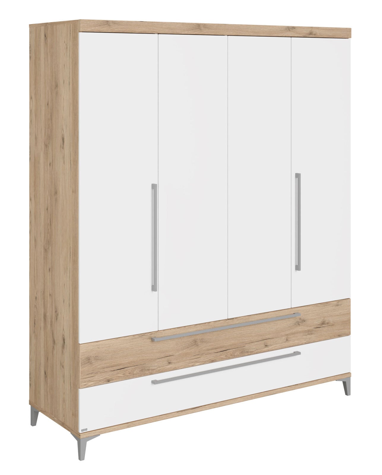 PAIDI Kleiderschrank REMO Bordeaux-Eiche/ Kreideweiß