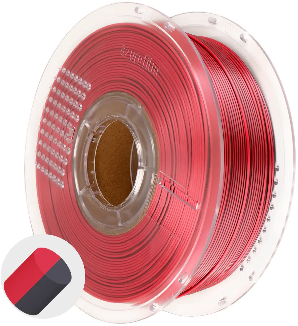 AzureFilm  PLA Silk Dual Color Crimson Steel, 1,75 mm / 1000 g    Glänzende & schimmernde PLA Effekte in Crimson Steel