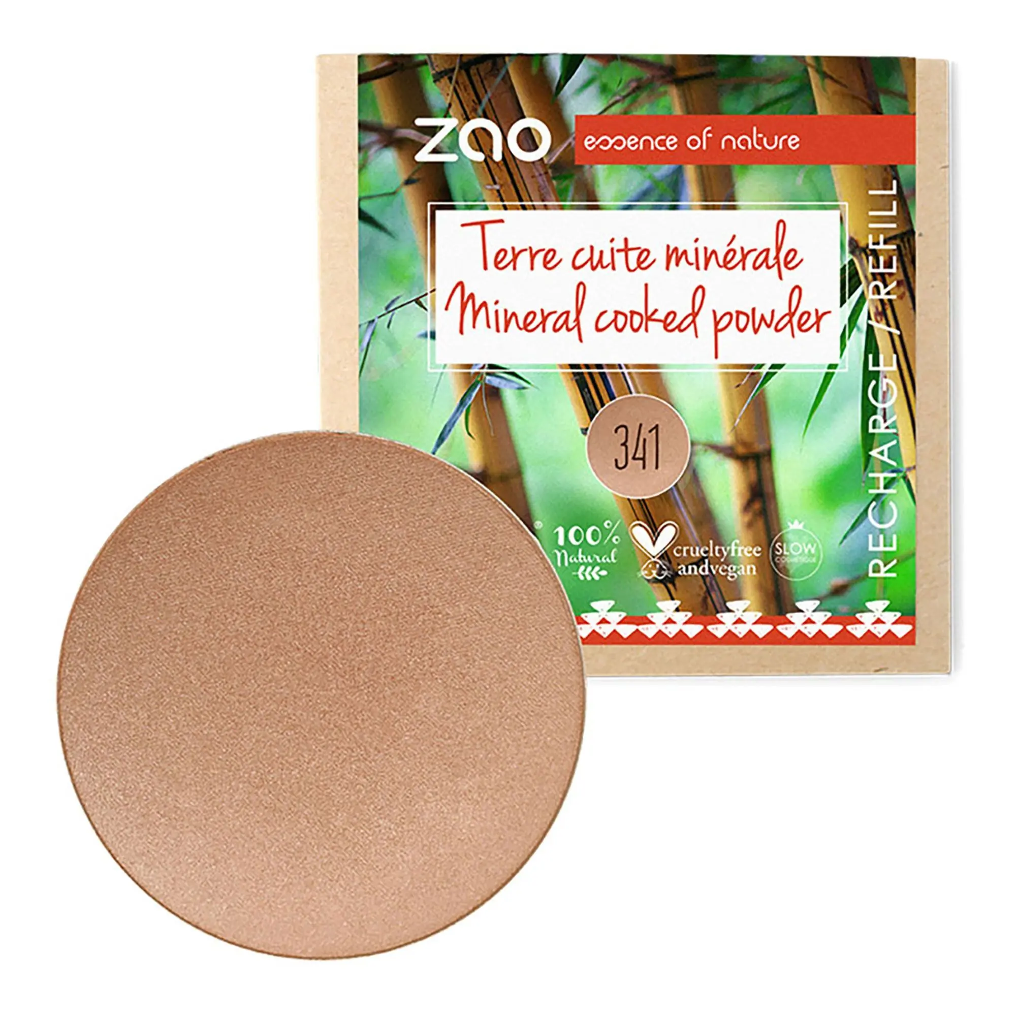 Zao Makeup - Recharge Terre cuite minérale Bio, vegan et rechargeable- Blush / Poudre Bronzante