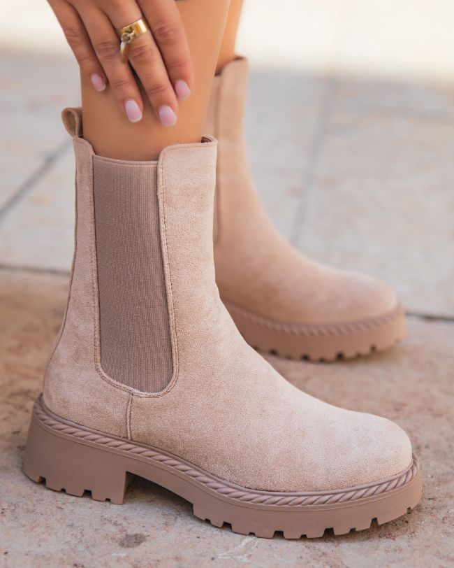 Bottines femme beige chelsea - Amel