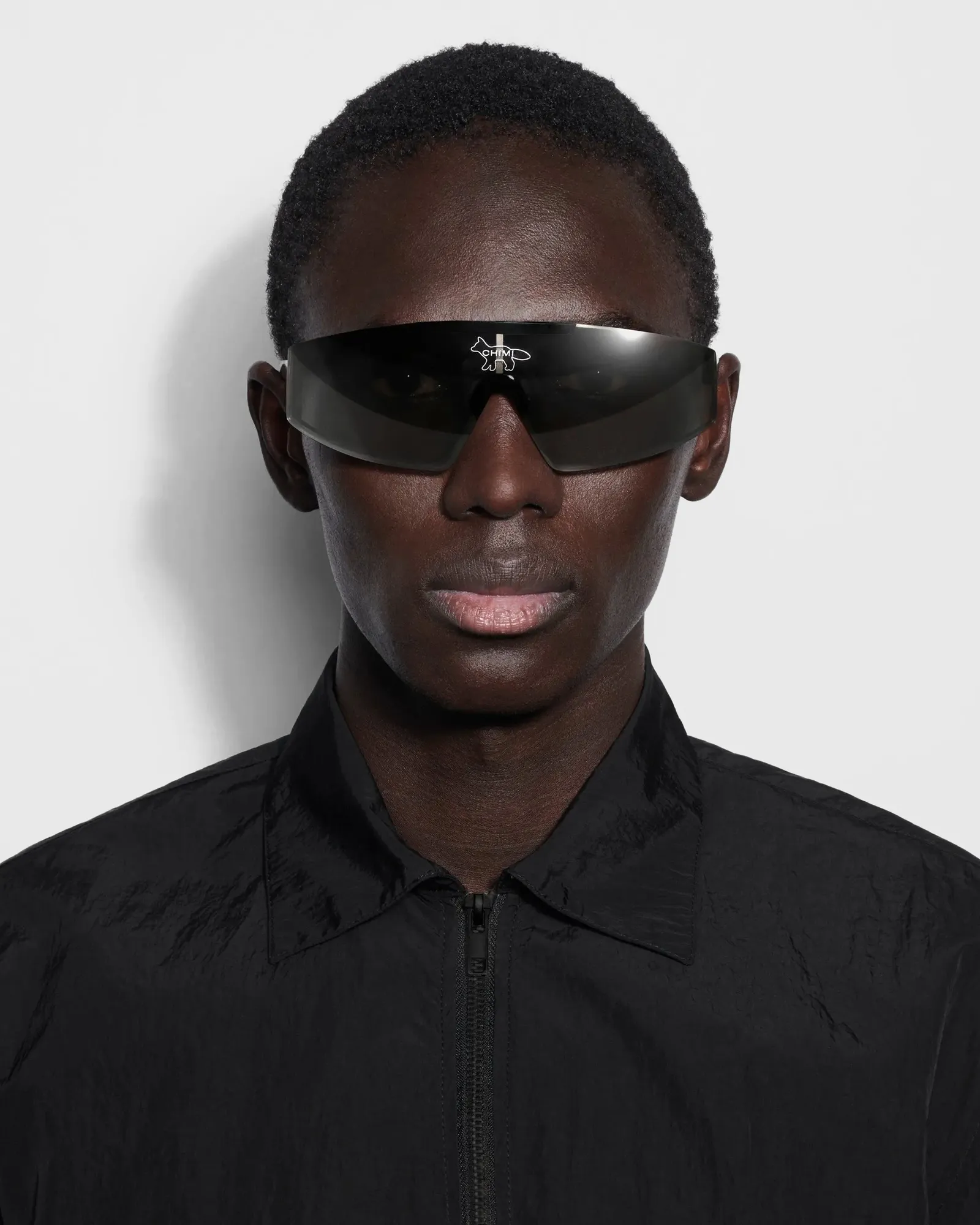 Chimi Eyewear Maison Kitsune x Chimi SHIELD BLACK SUNGLASSES