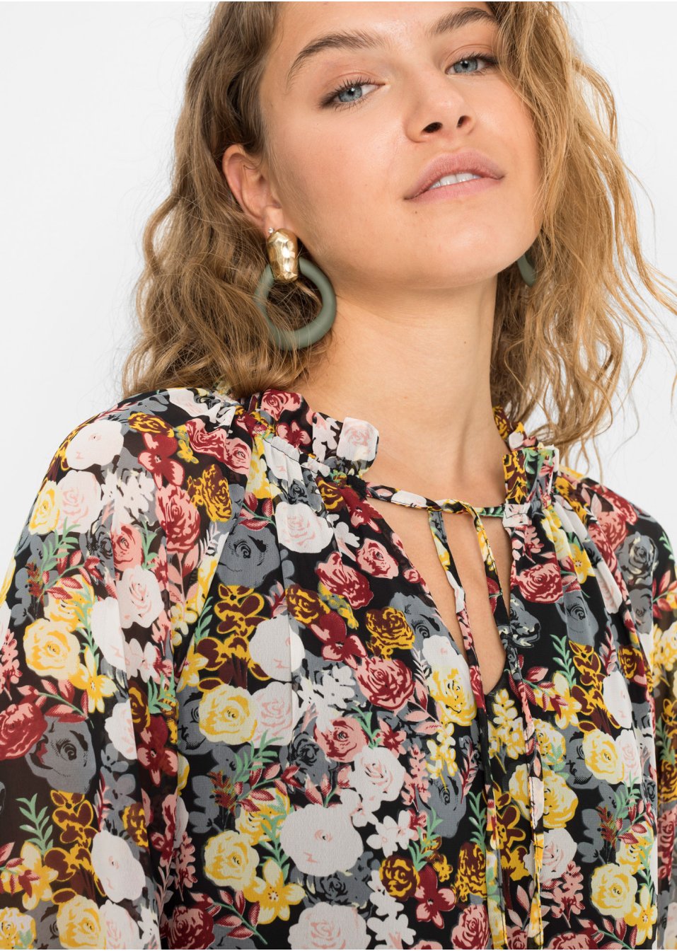 Robe longue avec polyester recyclé et imprimé floral
