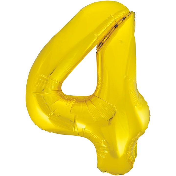 4 Jaar Cijfer Ballon Goud Leeg 86cm