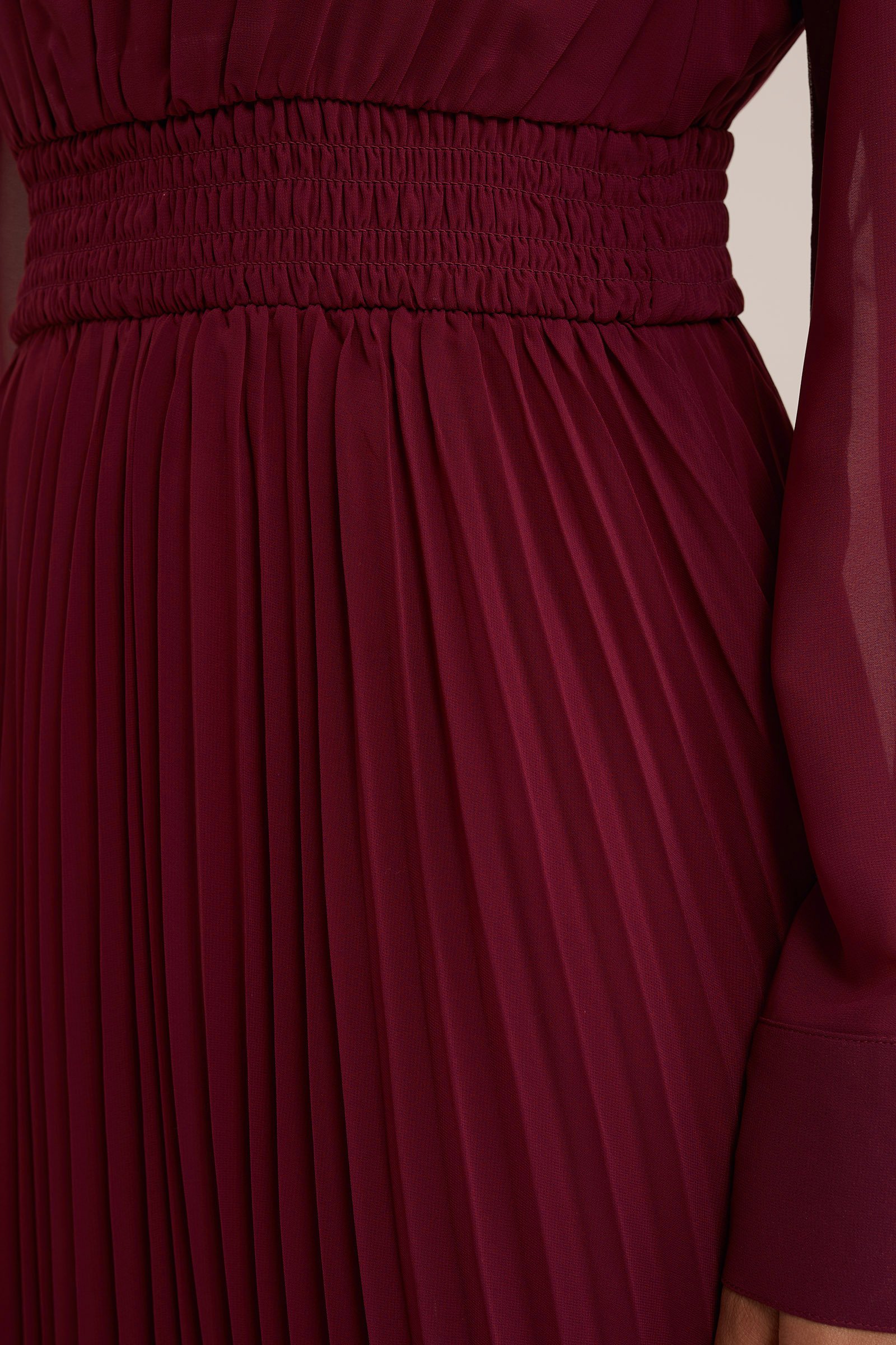 jurk met dessin WE Fashion Donkerrood