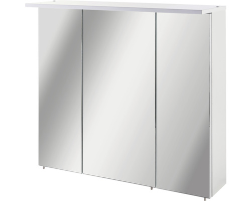 Spiegelkast Möbelpartner Profil 70,5 x 16 x 72,3 cm wit 3-deurs