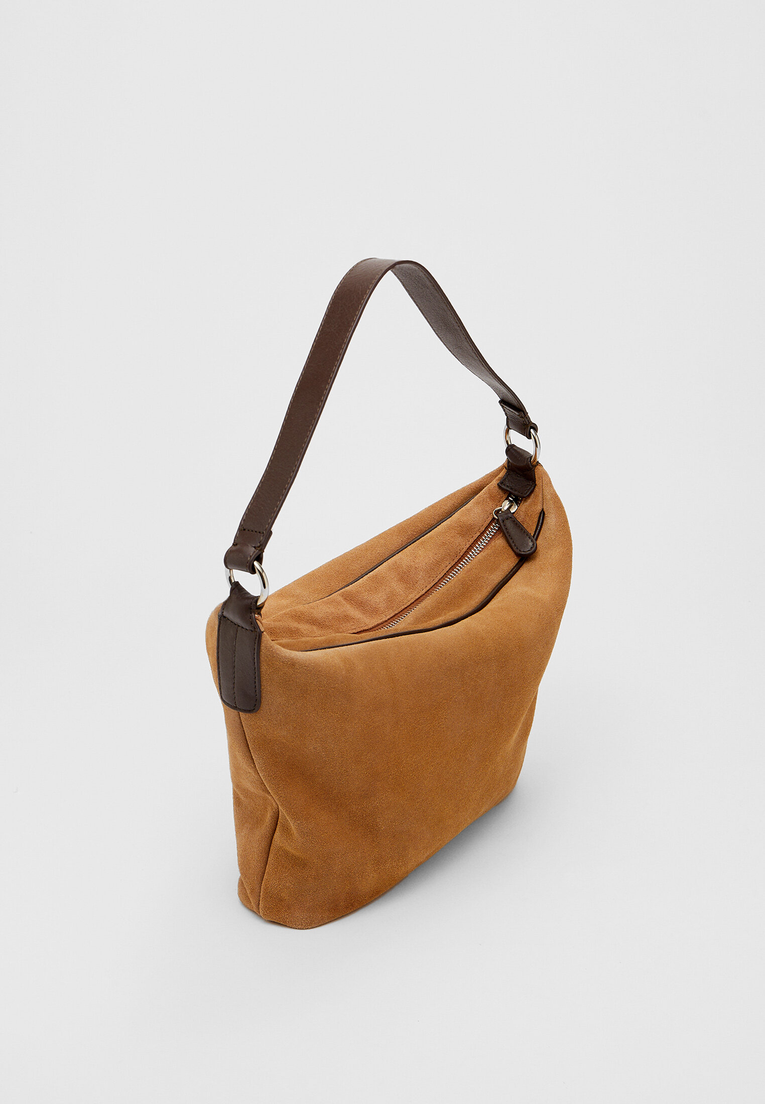 Bolsa meia-lua de camurça