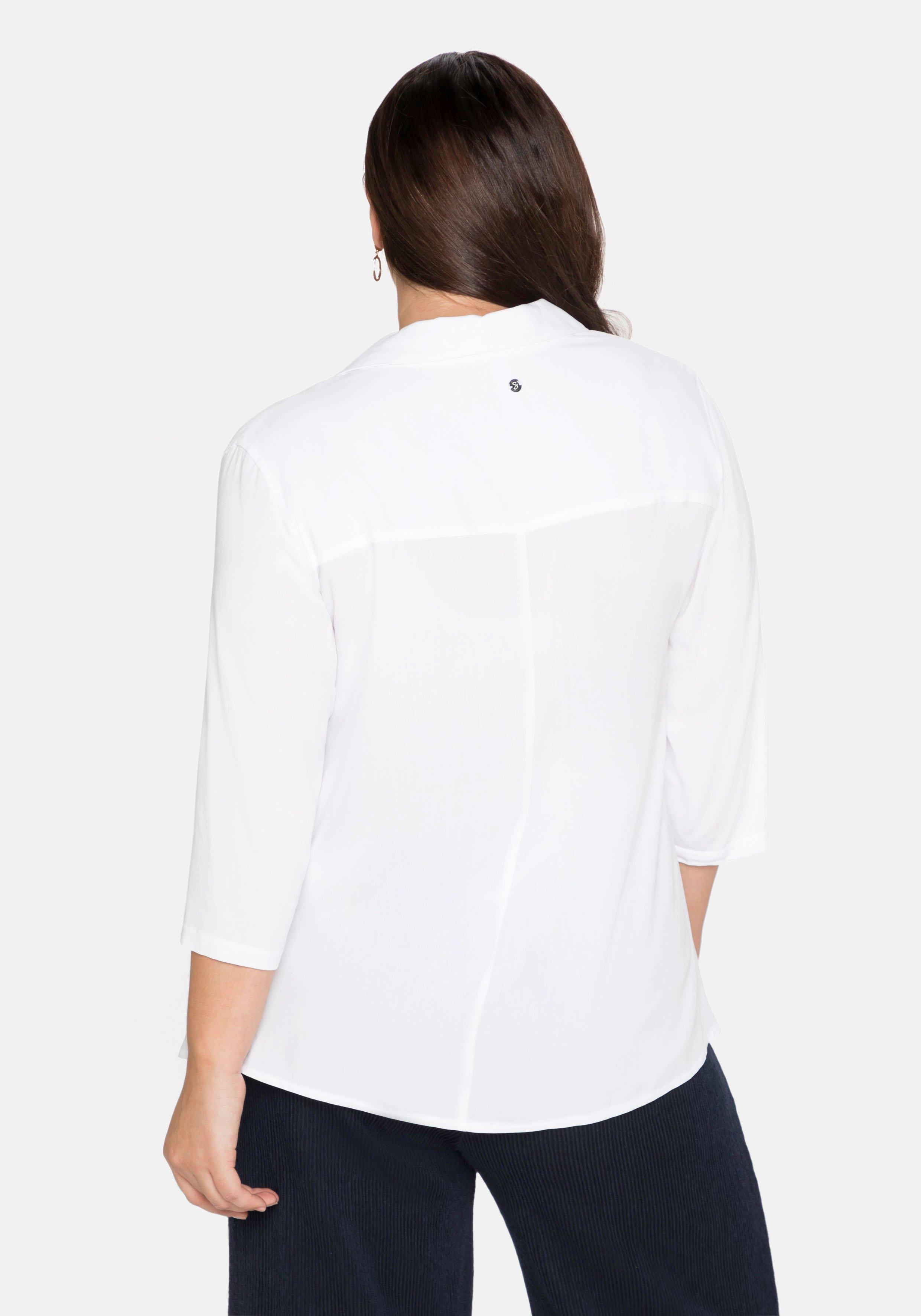 Bluse in Wickeloptik, mit 3/4-Arm