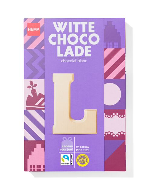 lettre L en chocolat blanc 140g